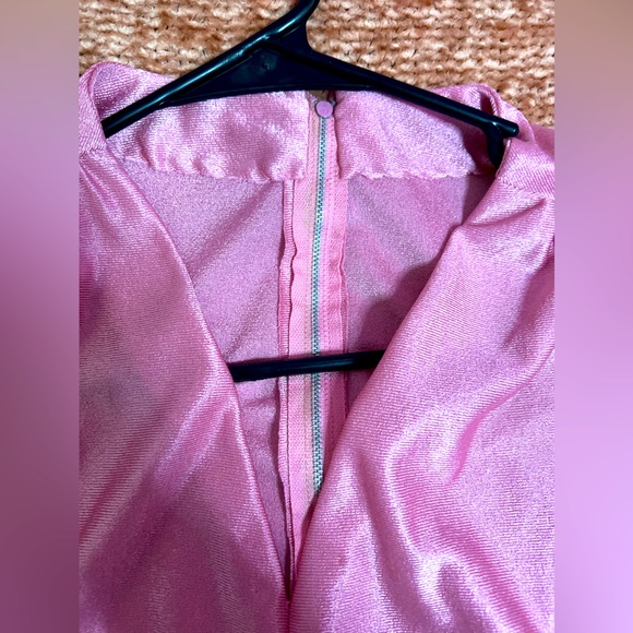 Vintage 80s-90s Baby pink silk gown - Picture 4 of 5